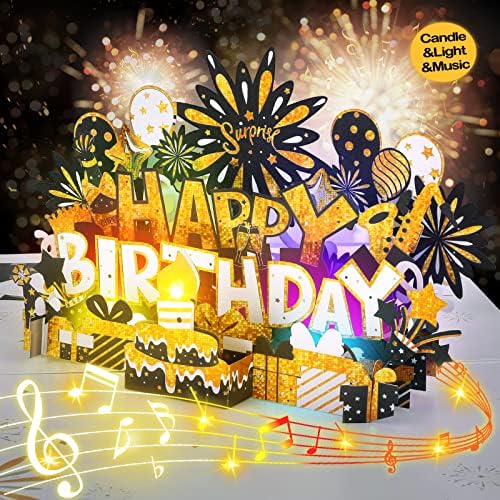 יום הולדת כרטיס | מוסיקלי פופ עד יום הולדת כרטיסי עם אור / לפוצץ הוביל אור נר ולשחק שמח יום הולדת מוסיקה פופ עד כרטיס / כרטיסי ברכה מתנות